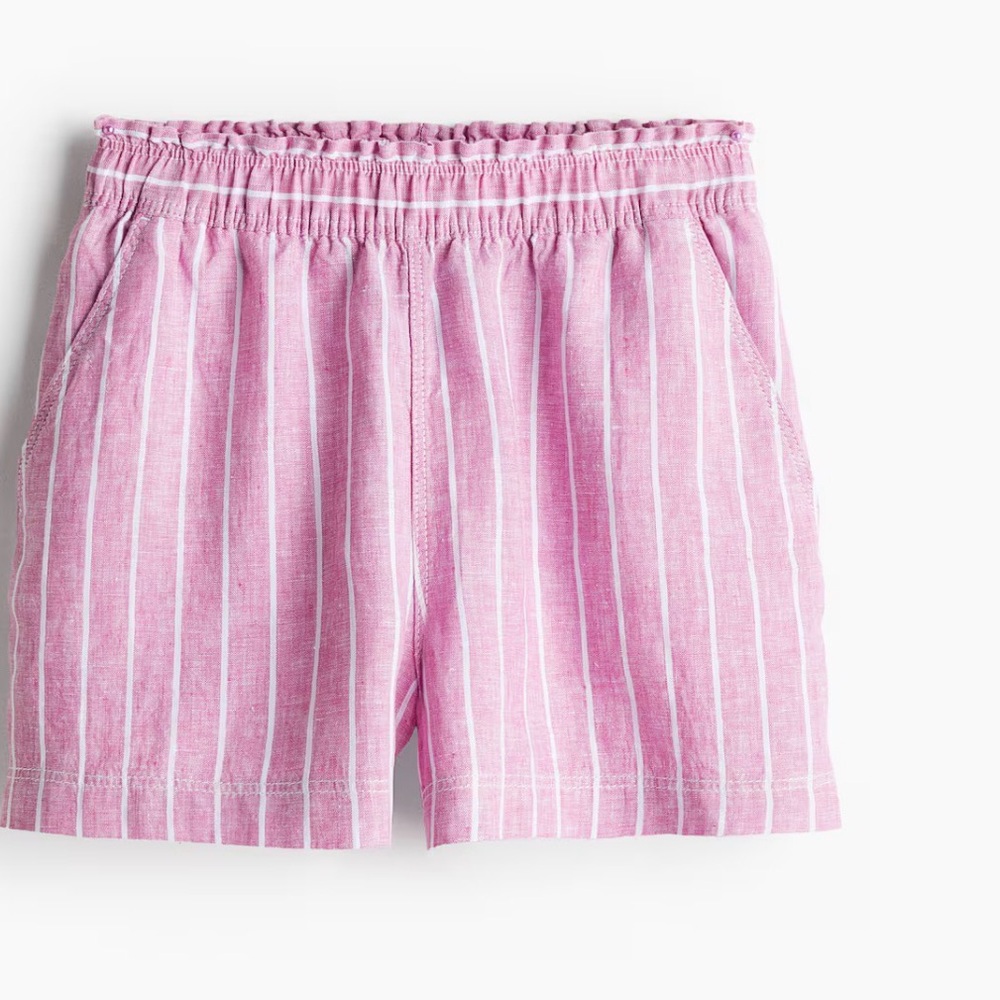 H&M Pink and White Striped Women's Shorts